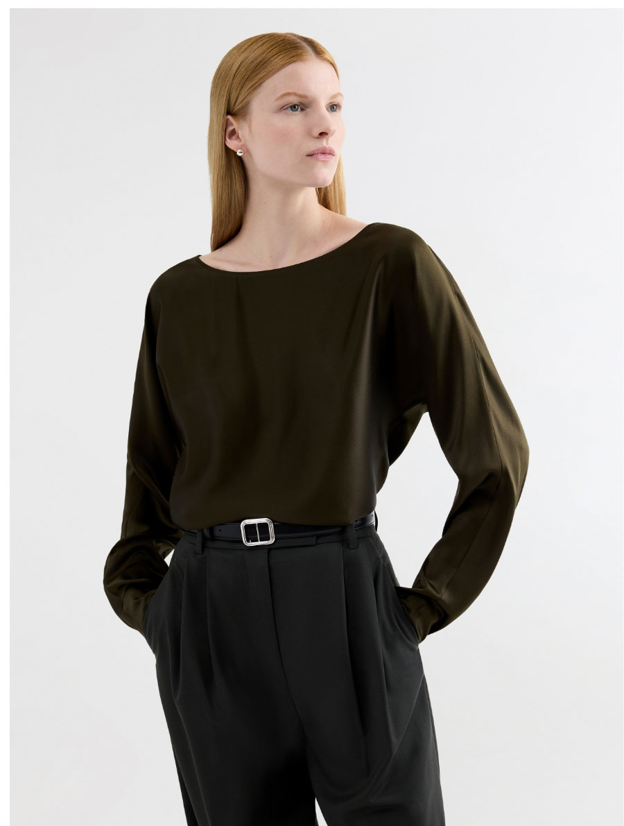 Boatneck Top in Silk Charmeuse Boatneck Top in Silk Charmeuse