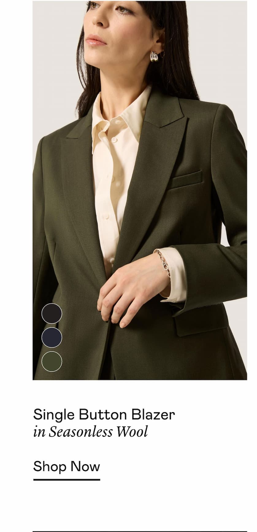 Single Button Blazer in Seasonless Wool Single Button Blazer in Seasonless Wool