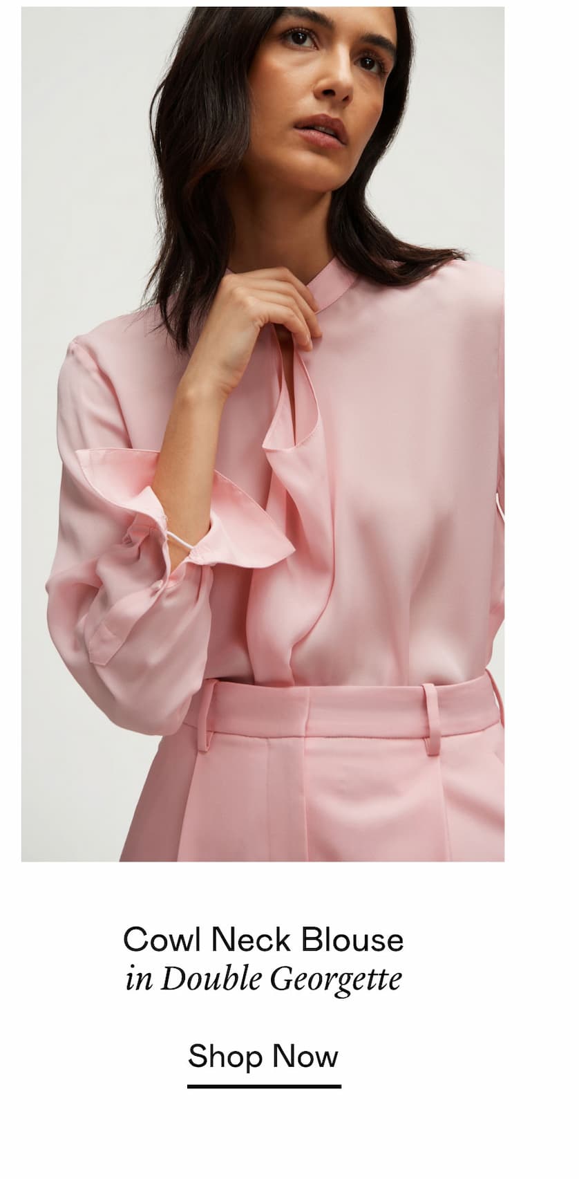 Cowl Neck Blouse in Double Georgette