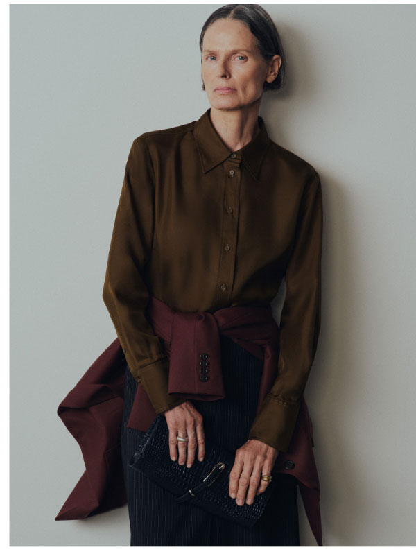Slim Blouse in Silk Twill
