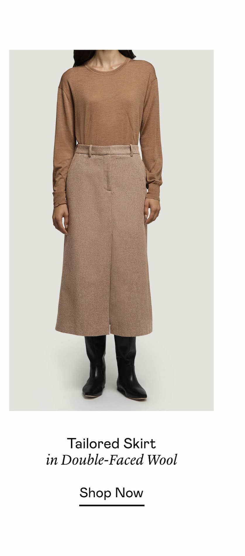 Tailored Skirt in Double-Faced Wool Tailored Skirt in Double-Faced Wool