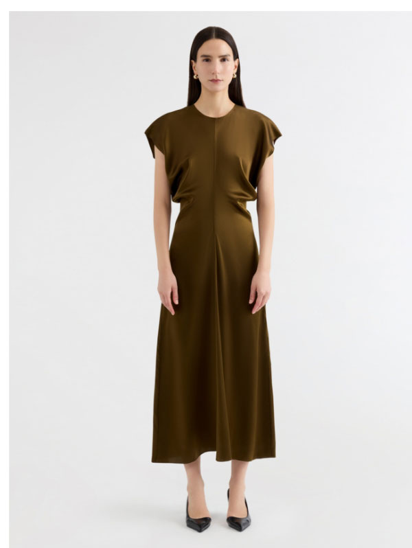 Draped Dress in Silk Charmeuse