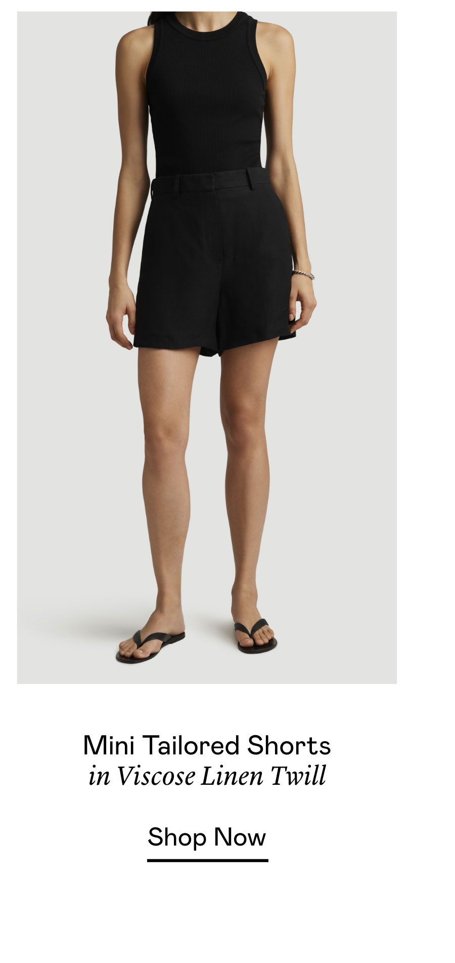 Mini Tailored Shorts in Viscose Linen Twill