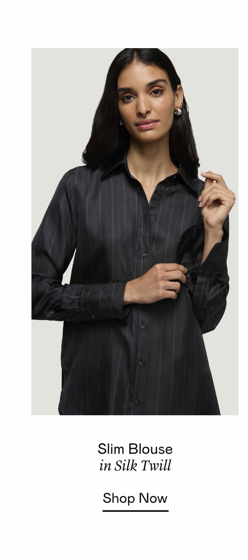 Slim Blouse in Silk Twill Slim Blouse in Silk Twill