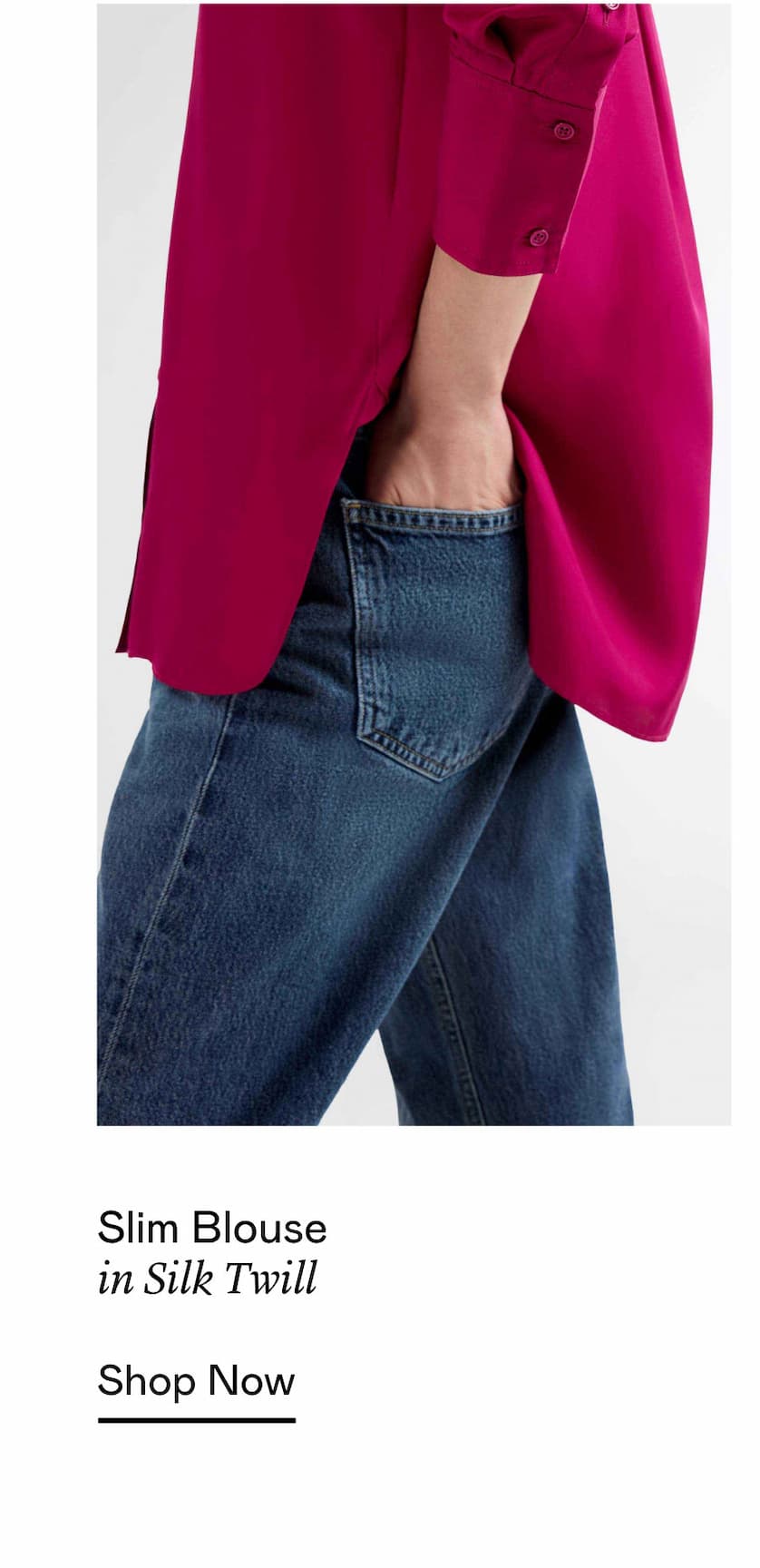 Slim Blouse in Silk Twill