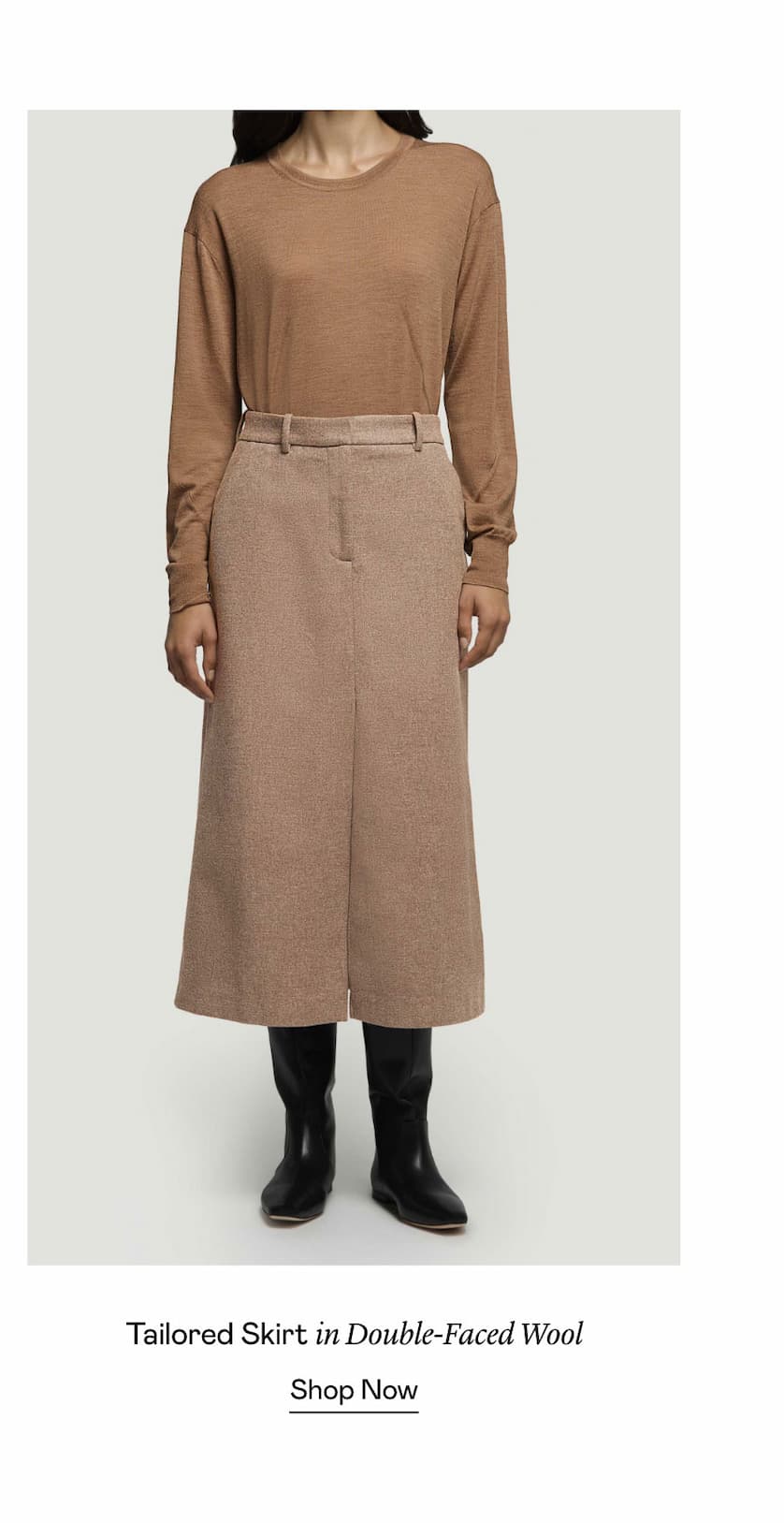 Tailored Skirt in Double-Faced Wool Tailored Skirt in Double-Faced Wool