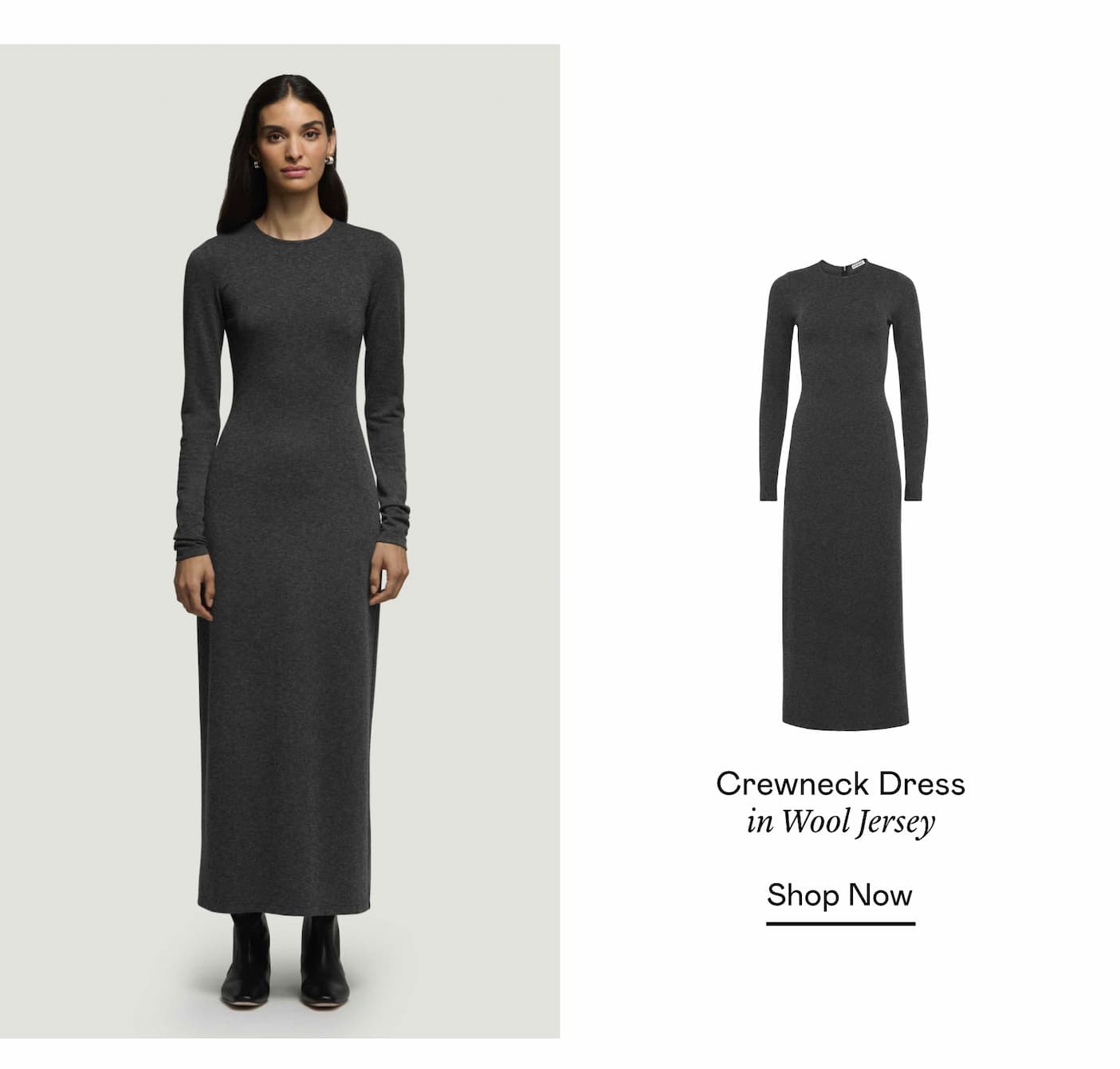 Crewneck Dress in Wool Jersey Crewneck Dress in Wool Jersey