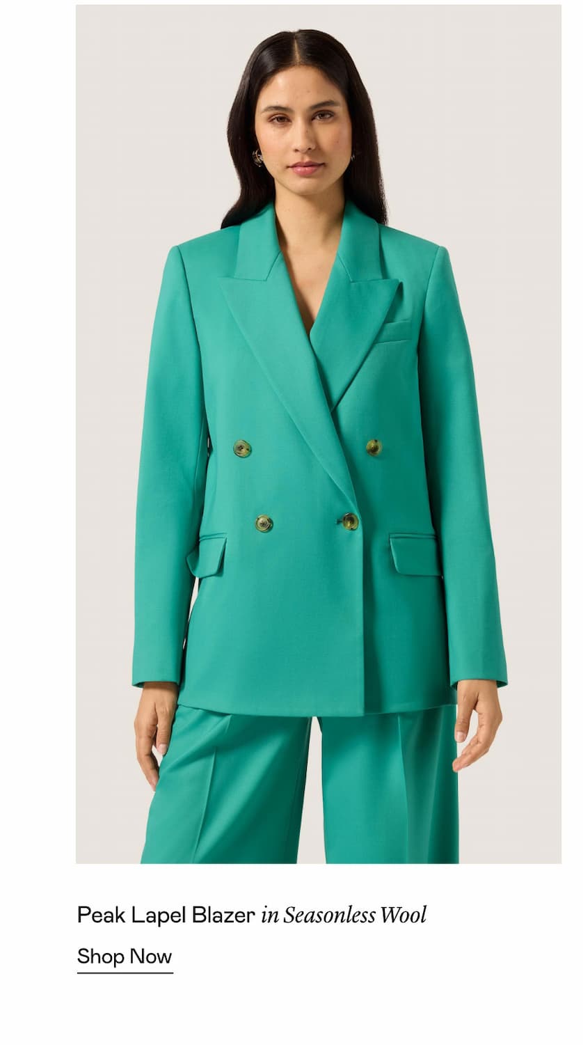 Peak Lapel Blazer in Seasonless Wool