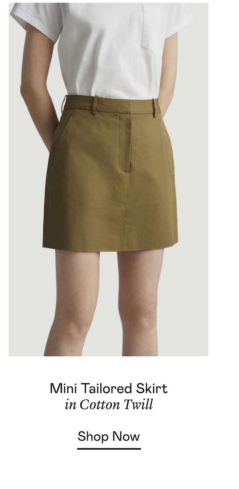 Mini Tailored Skirt in Cotton Twill
