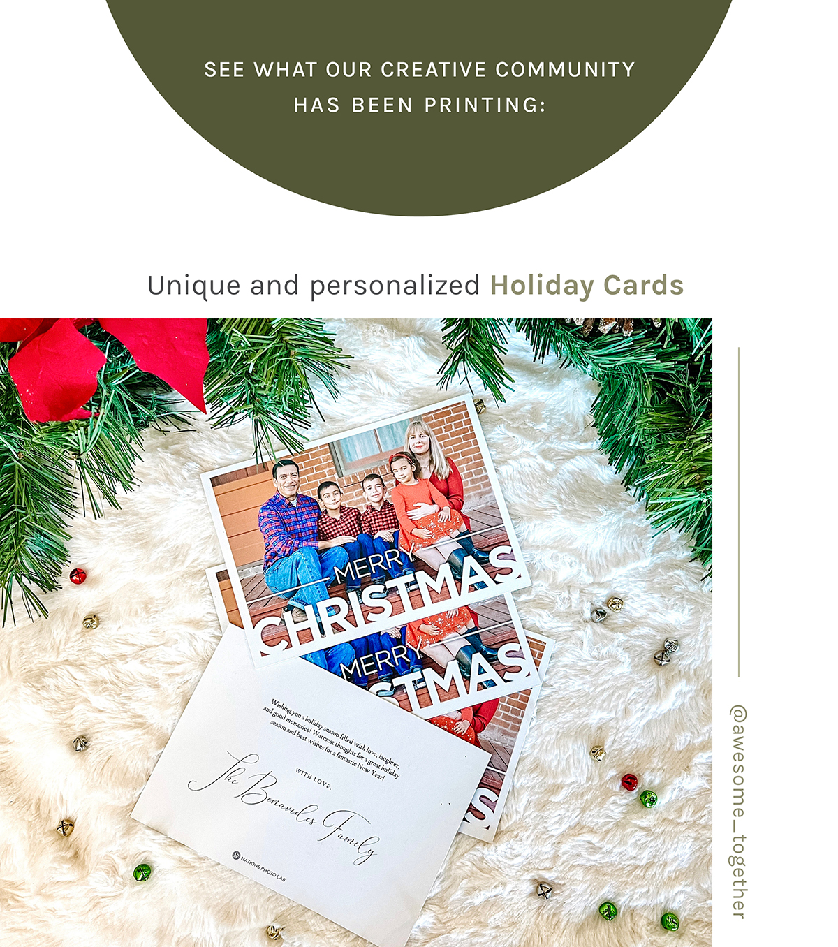 See what our creative community has been printing: Unique and personalized holiday cards. Credit: @awesome_together