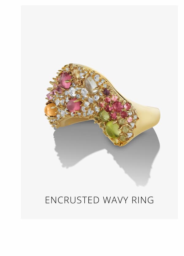 Encrusted Wavy Ring