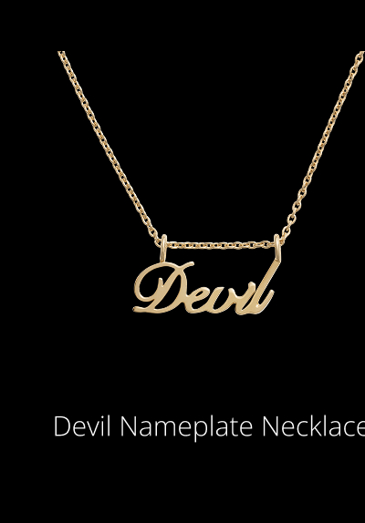 Devil Nameplate Necklace