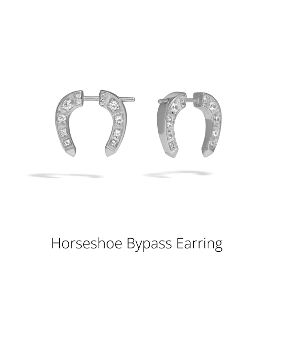 Sapphire Horseshoe Earring