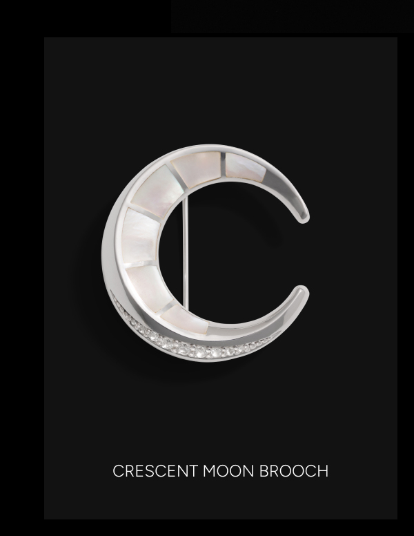 Crescent Moon Brooch