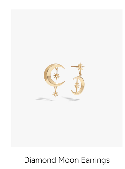 Diamond Moon Earrings 
