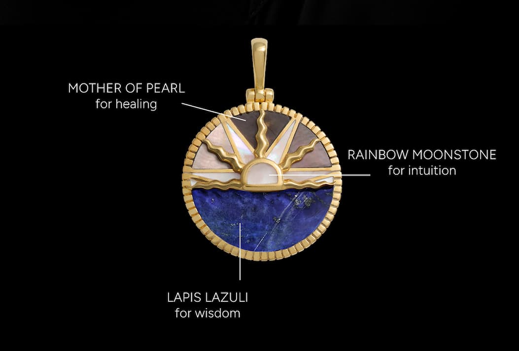 Gemstone Inlay Sunrise Coin