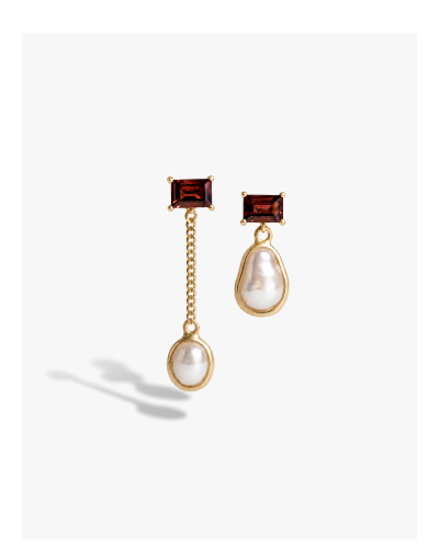 Molten Pearl Asymmetrical Earrings