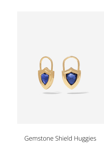 Gemstone Shield Huggies