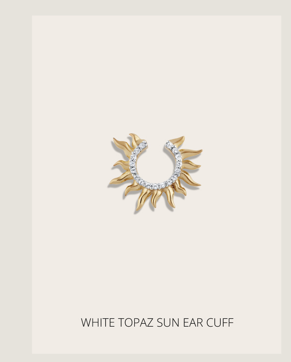 White Topaz Sun Ear Cuff