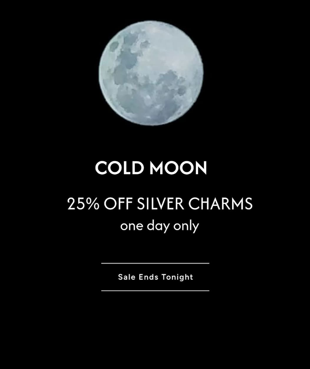 Cold Moon Sale – 25% OFF SILVER CHARMS