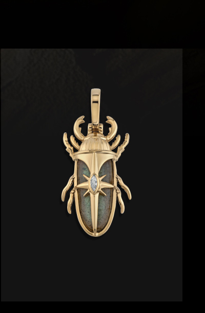 Labradorite Beetle Pendant