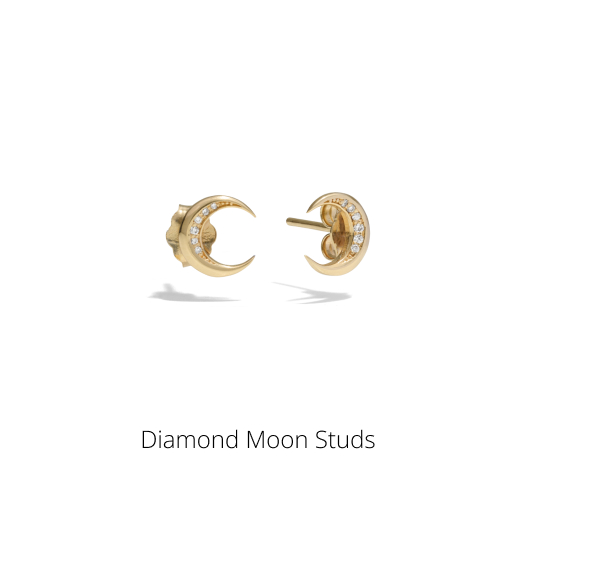 Diamond Moon Studs