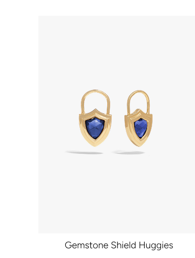 Gemstone Shield Huggies