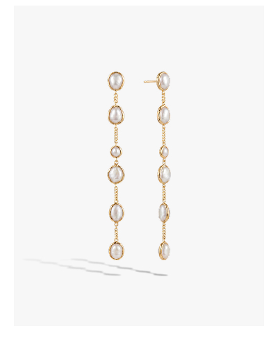 Molten Pearl Linear Statement Earrings