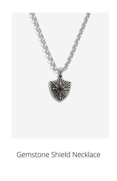 Gemstone Shield Necklace