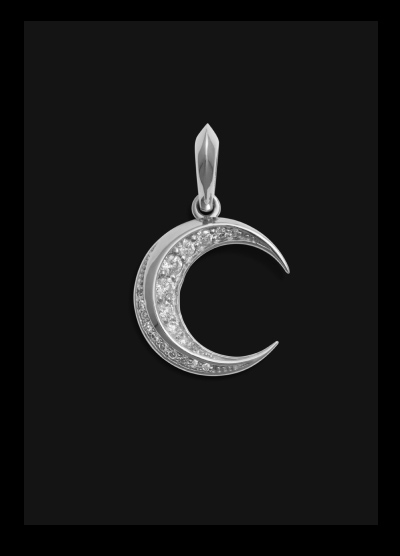 Diamond Twisted Moon Necklace