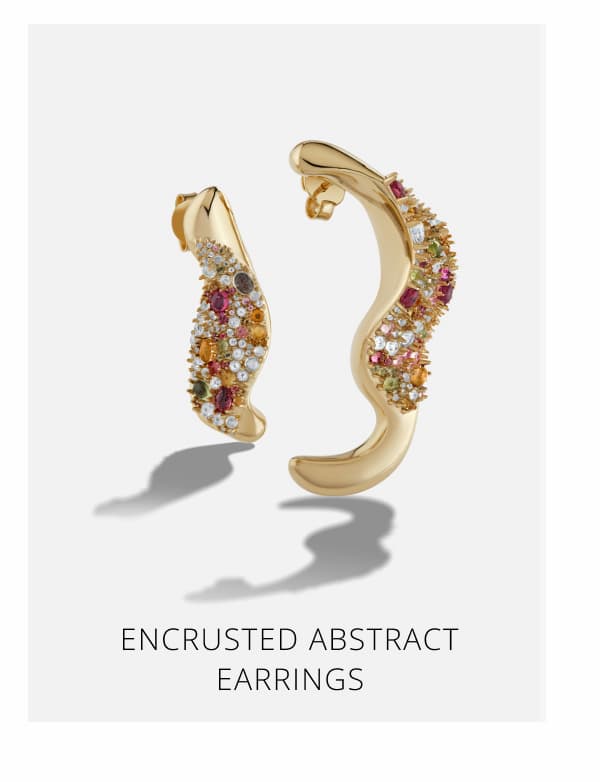 Encrusted Abstract Earrings