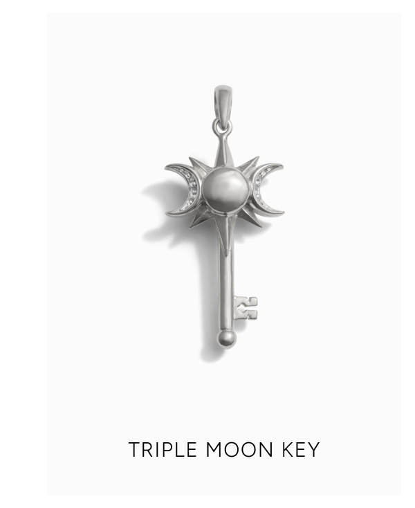 Mini Triple Moon Key Amulet