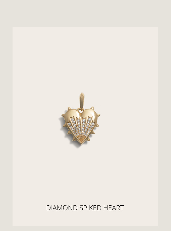 14k Diamond Spiked Heart Necklace 