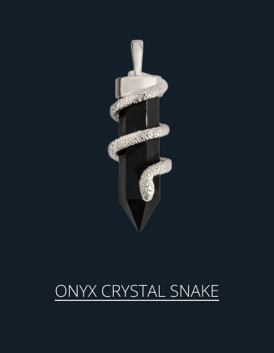 Onyx Crystal Snake Amulet