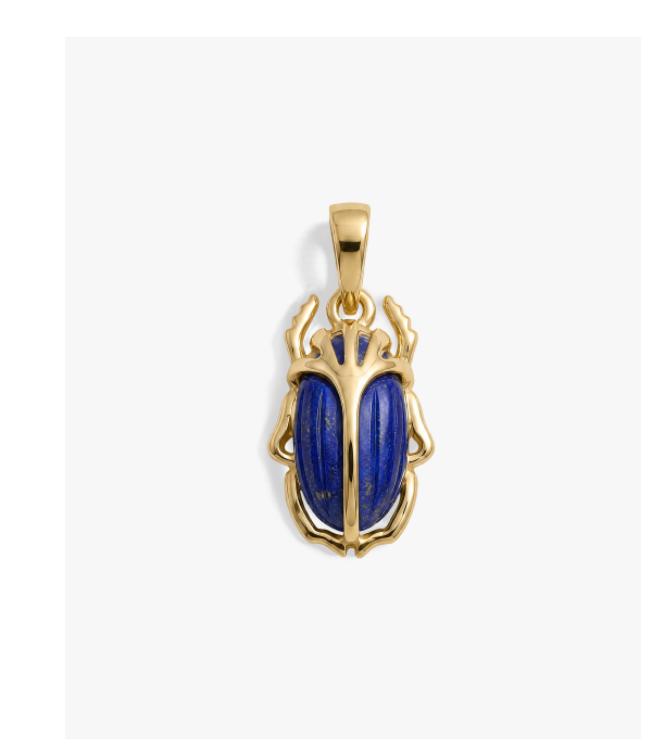 Carved Gemstone Deathwatch Beetle Pendant