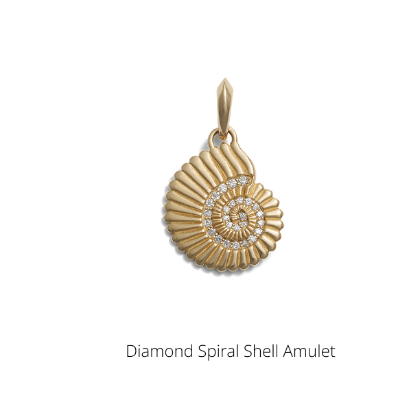 Diamond Spiral Shell Amulet