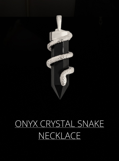 Onyx Crystal Snake Necklace
