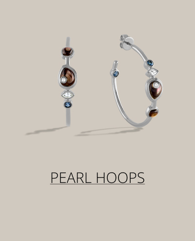 Organic Pearl Gemstone Hoops