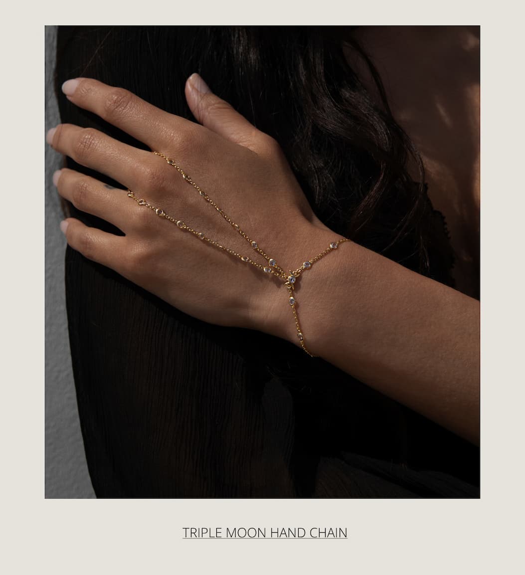 Triple Moon Hand Chain