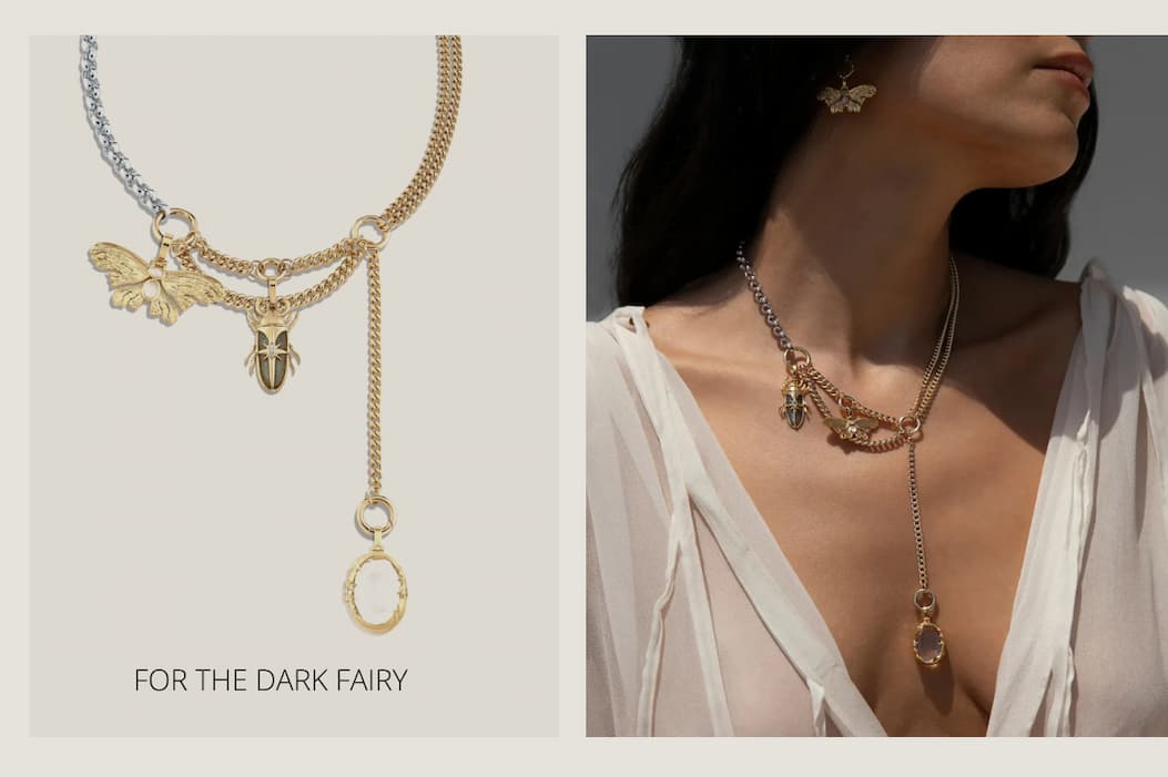 Secret Forest Asymmetrical Charm Necklace