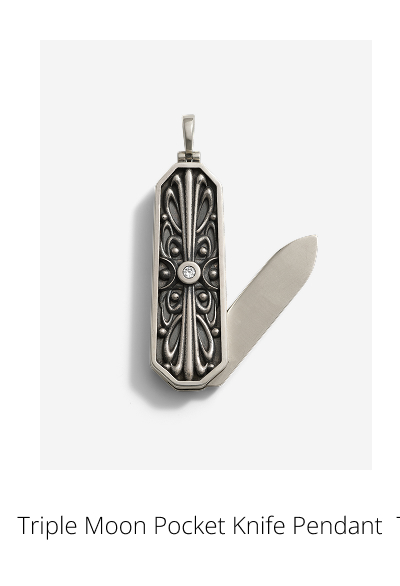 Triple Moon Pocket Knife Pendant