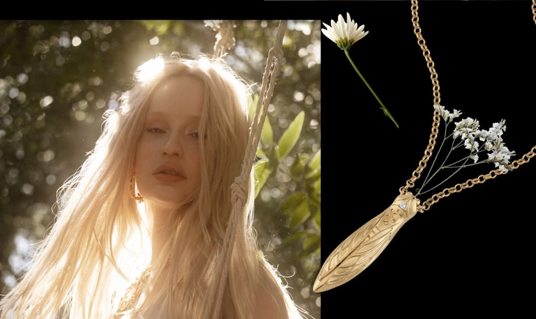 Cicada Flower Vessel Necklace
