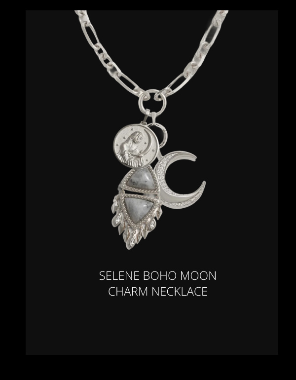 Selene Boho Moon Charm Necklace