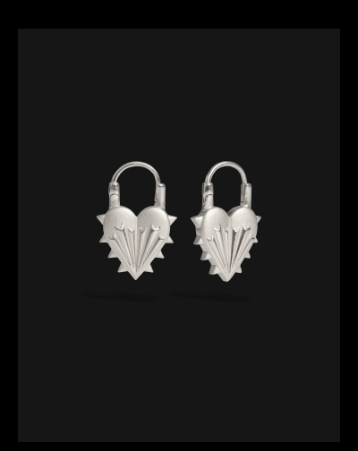 Single Spiked Heart Earring