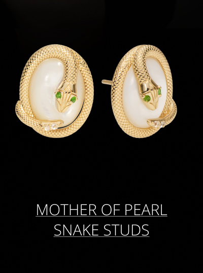 Mother of Pearl Snake Studs