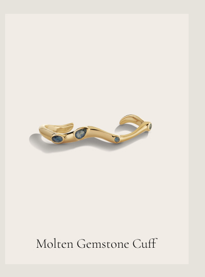 Molten Scattered Gemstone Cuff Bracelet