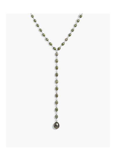 Damselfly Drop Pearl Lariat