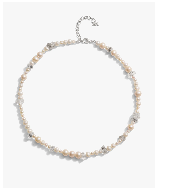 Pearl & Raw Crystal Necklace