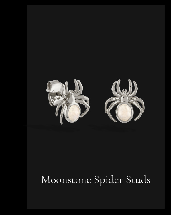 Moonstone Spider Studs