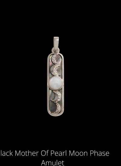 Black Mother of Pear Moon Phase Amulet